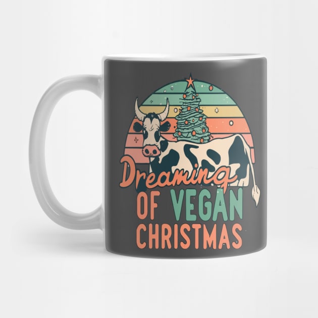 Cute Cow I'm Dreaming of a Vegan Christmas Funny Men Women by rhazi mode plagget